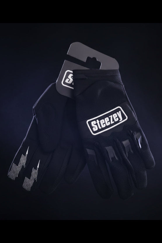 Steezey MTB Black Velocity Riding Gloves
