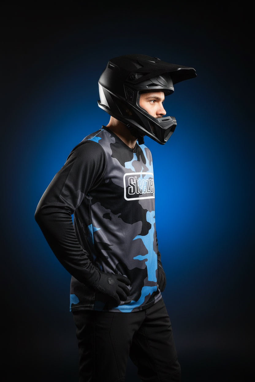 Steezey MTB Blue Camo Long Sleeve Jersey