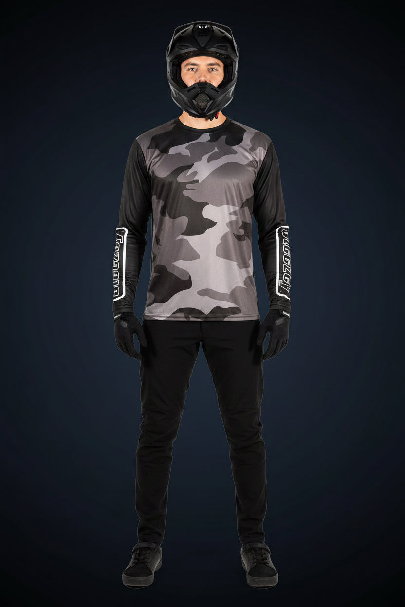 Steezey MTB Black Camo Long Sleeve Jersey