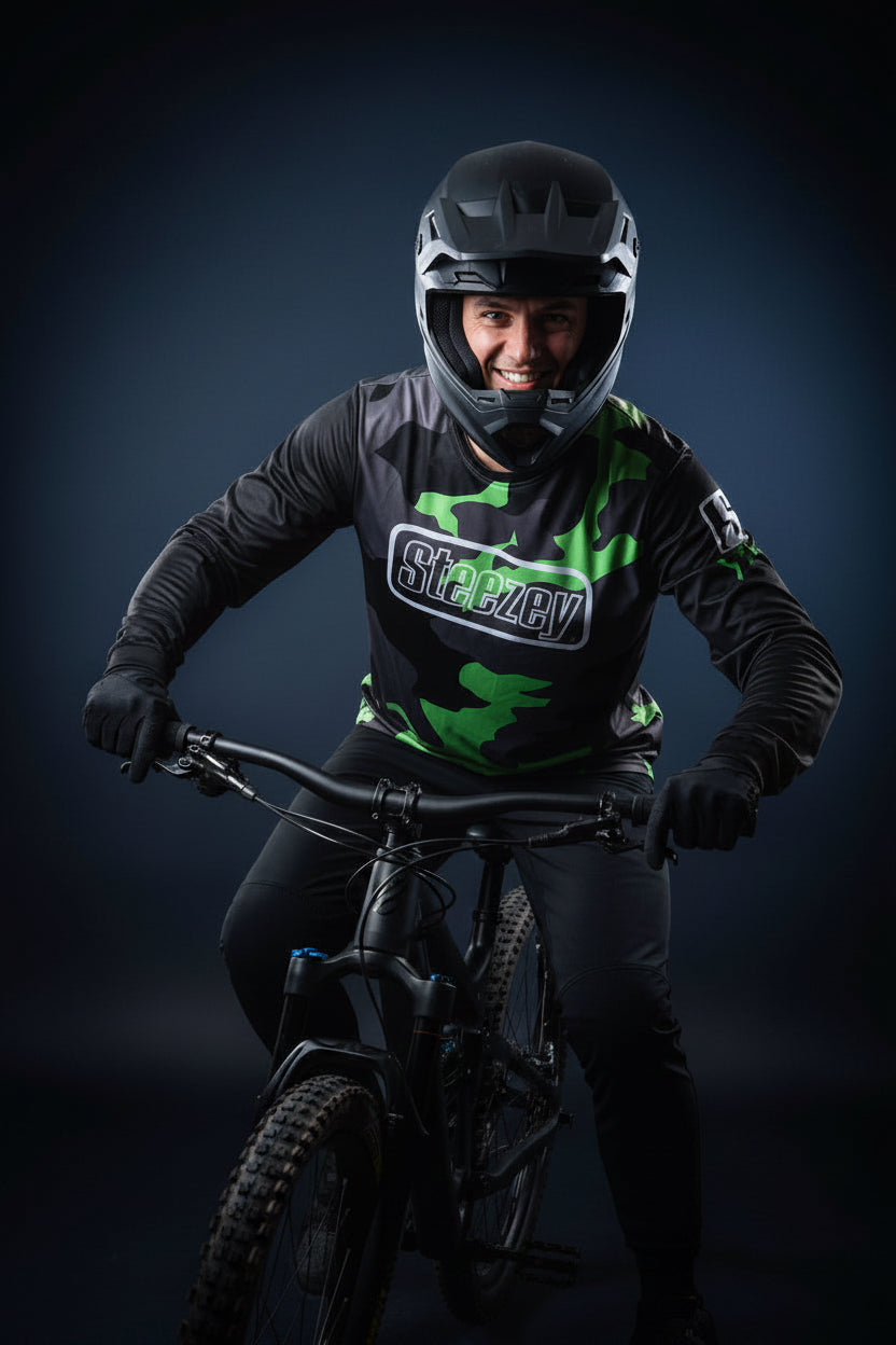 Steezey MTB Green Camo Long Sleeve Jersey