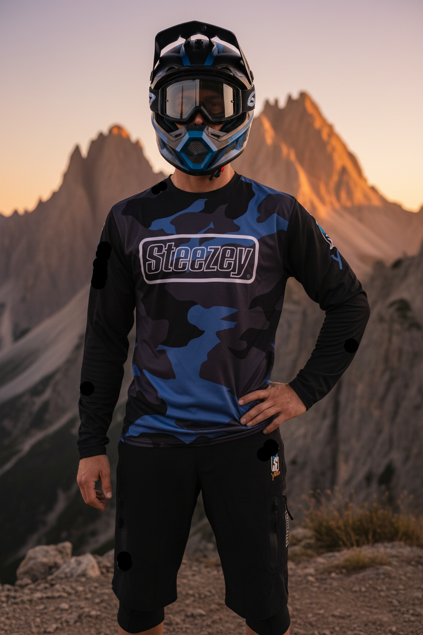 Steezey MTB Blue Camo Long Sleeve Jersey