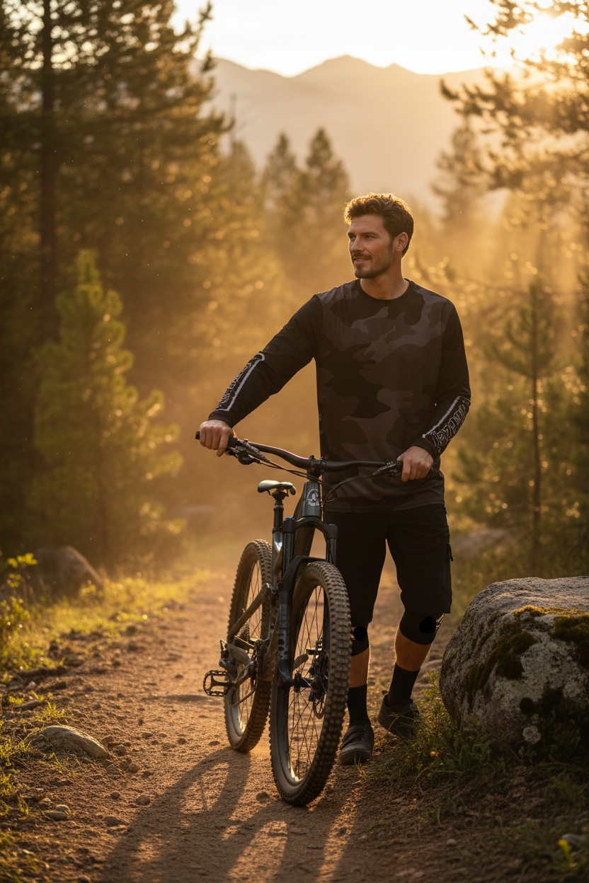 Steezey MTB Black Camo Long Sleeve Jersey
