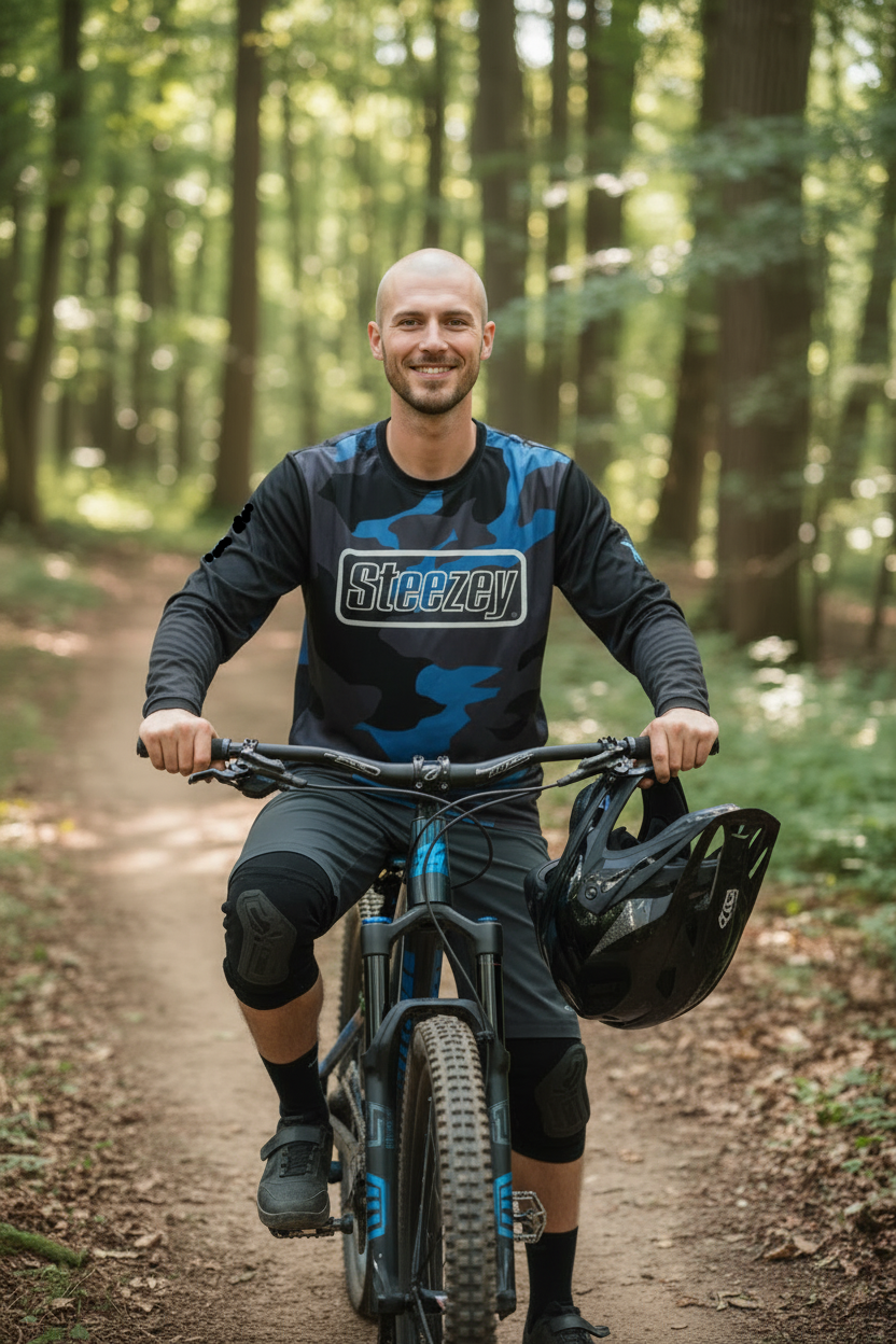 Steezey MTB Blue Camo Long Sleeve Jersey