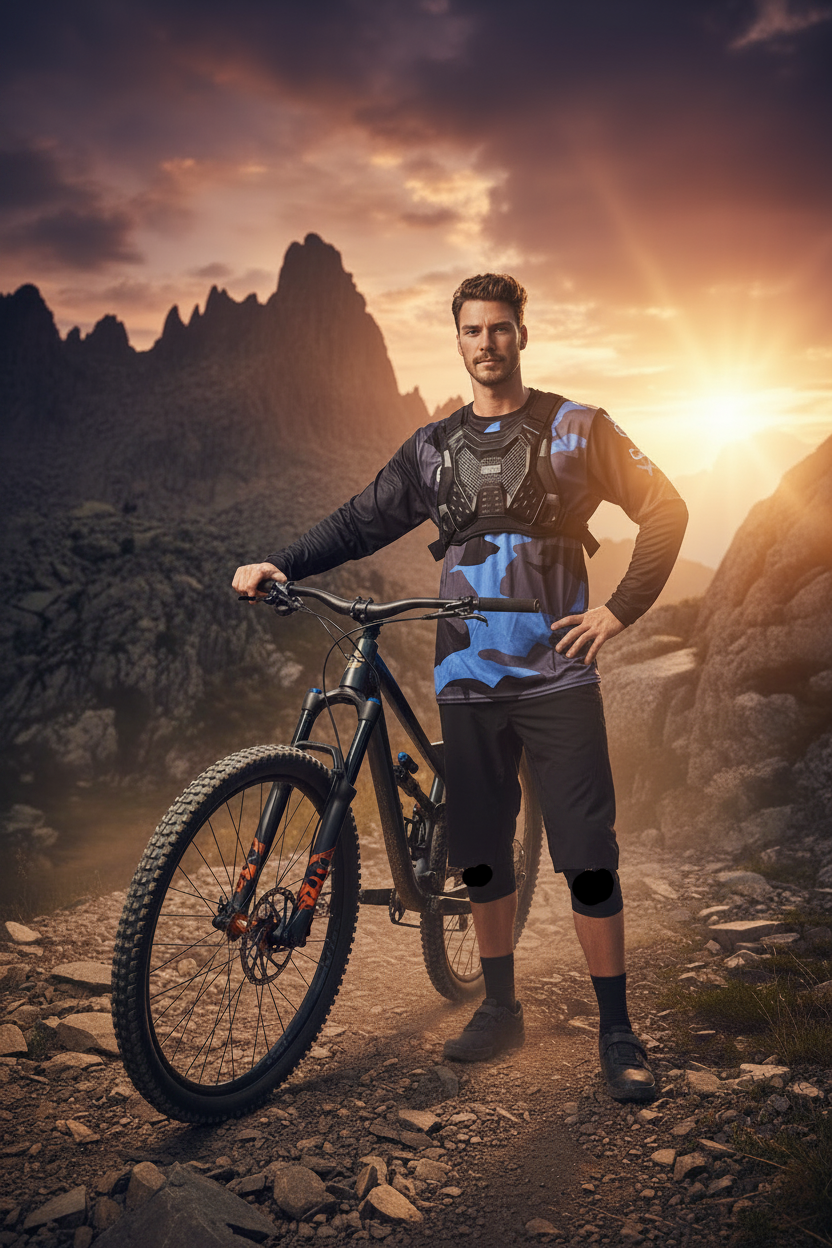 COMBO STEEZEY MTB BLUE CAMO / MTB HARDLINE UNDER OVER JERSEY BODY ARMOUR